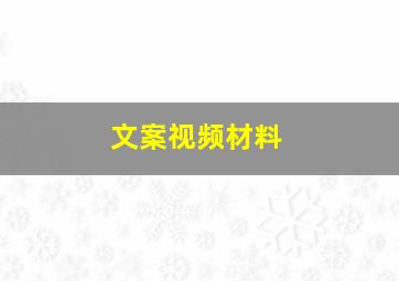 文案视频材料