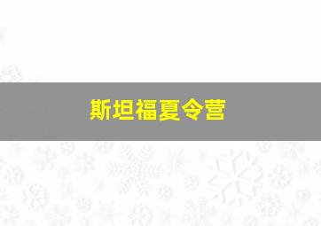 斯坦福夏令营