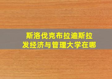 斯洛伐克布拉迪斯拉发经济与管理大学在哪