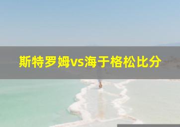 斯特罗姆vs海于格松比分