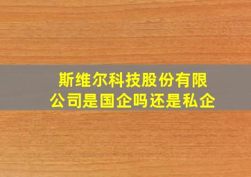 斯维尔科技股份有限公司是国企吗还是私企