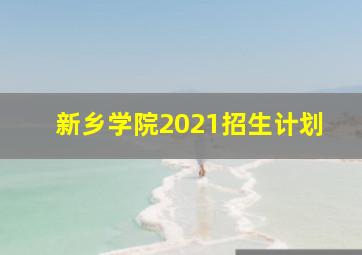 新乡学院2021招生计划