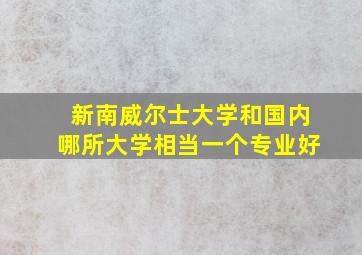 新南威尔士大学和国内哪所大学相当一个专业好