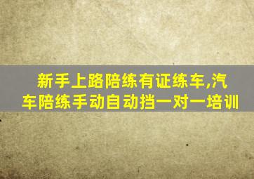 新手上路陪练有证练车,汽车陪练手动自动挡一对一培训