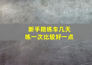 新手陪练车几天练一次比较好一点