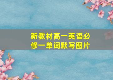 新教材高一英语必修一单词默写图片