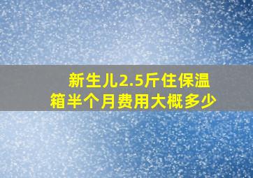 新生儿2.5斤住保温箱半个月费用大概多少