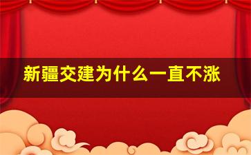 新疆交建为什么一直不涨