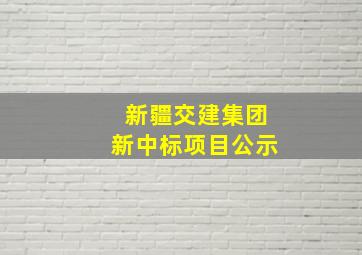 新疆交建集团新中标项目公示