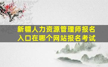 新疆人力资源管理师报名入口在哪个网站报名考试