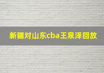 新疆对山东cba王泉泽回放