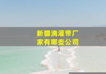 新疆滴灌带厂家有哪些公司