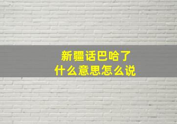 新疆话巴哈了什么意思怎么说