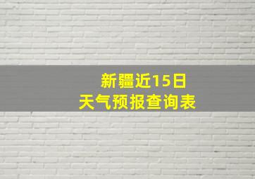 新疆近15日天气预报查询表