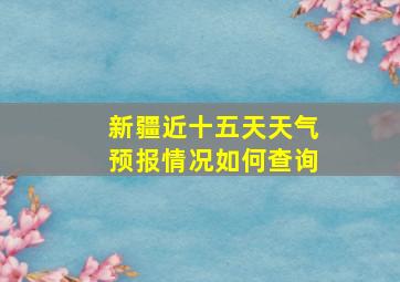 新疆近十五天天气预报情况如何查询