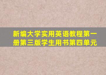 新编大学实用英语教程第一册第三版学生用书第四单元