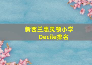 新西兰惠灵顿小学Decile排名