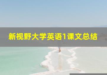 新视野大学英语1课文总结