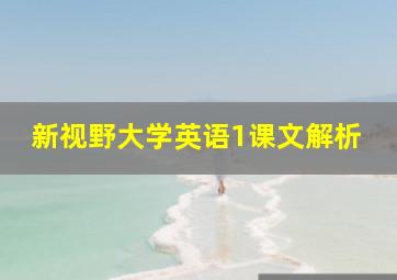 新视野大学英语1课文解析