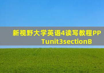 新视野大学英语4读写教程PPTunit3sectionB