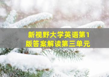 新视野大学英语第1版答案解读第三单元