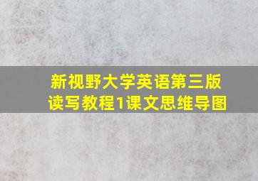 新视野大学英语第三版读写教程1课文思维导图