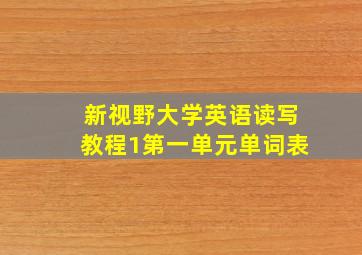 新视野大学英语读写教程1第一单元单词表