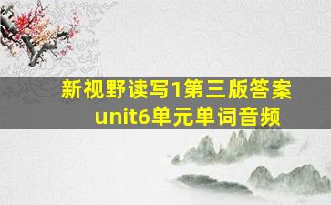 新视野读写1第三版答案unit6单元单词音频