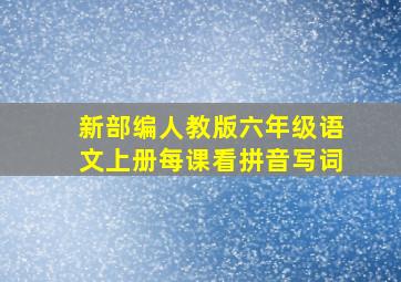 新部编人教版六年级语文上册每课看拼音写词