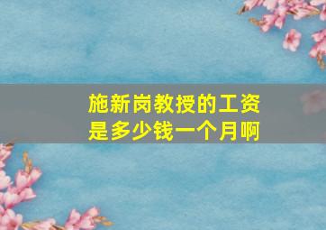 施新岗教授的工资是多少钱一个月啊