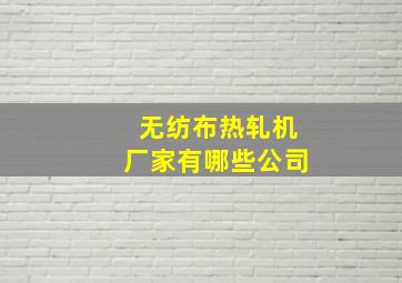 无纺布热轧机厂家有哪些公司