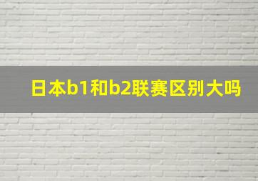 日本b1和b2联赛区别大吗