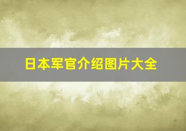 日本军官介绍图片大全