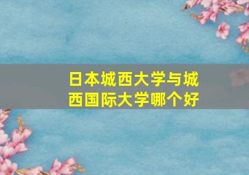 日本城西大学与城西国际大学哪个好