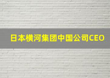 日本横河集团中国公司CEO