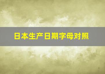 日本生产日期字母对照