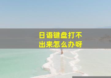 日语键盘打不出来怎么办呀