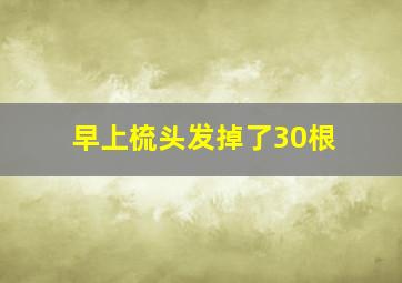 早上梳头发掉了30根