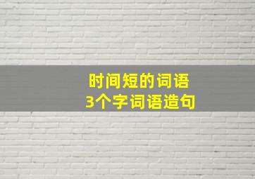 时间短的词语3个字词语造句