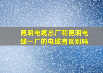 昆明电缆总厂和昆明电缆一厂的电缆有区别吗