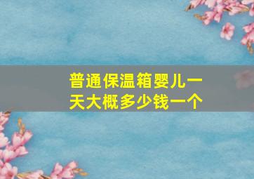 普通保温箱婴儿一天大概多少钱一个