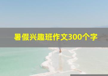 暑假兴趣班作文300个字