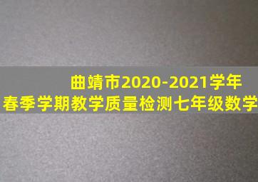 曲靖市2020-2021学年春季学期教学质量检测七年级数学