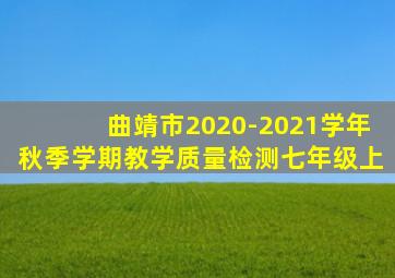 曲靖市2020-2021学年秋季学期教学质量检测七年级上