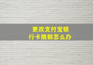 更改支付宝银行卡限额怎么办