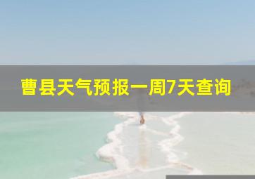 曹县天气预报一周7天查询