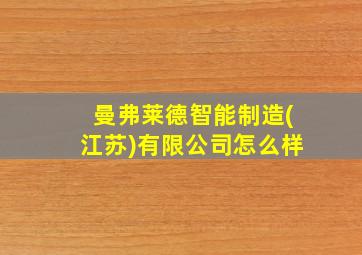 曼弗莱德智能制造(江苏)有限公司怎么样