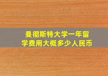 曼彻斯特大学一年留学费用大概多少人民币