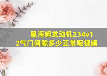 曼海姆发动机234v12气门间隙多少正常呢视频