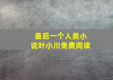 最后一个人类小说叶小川免费阅读